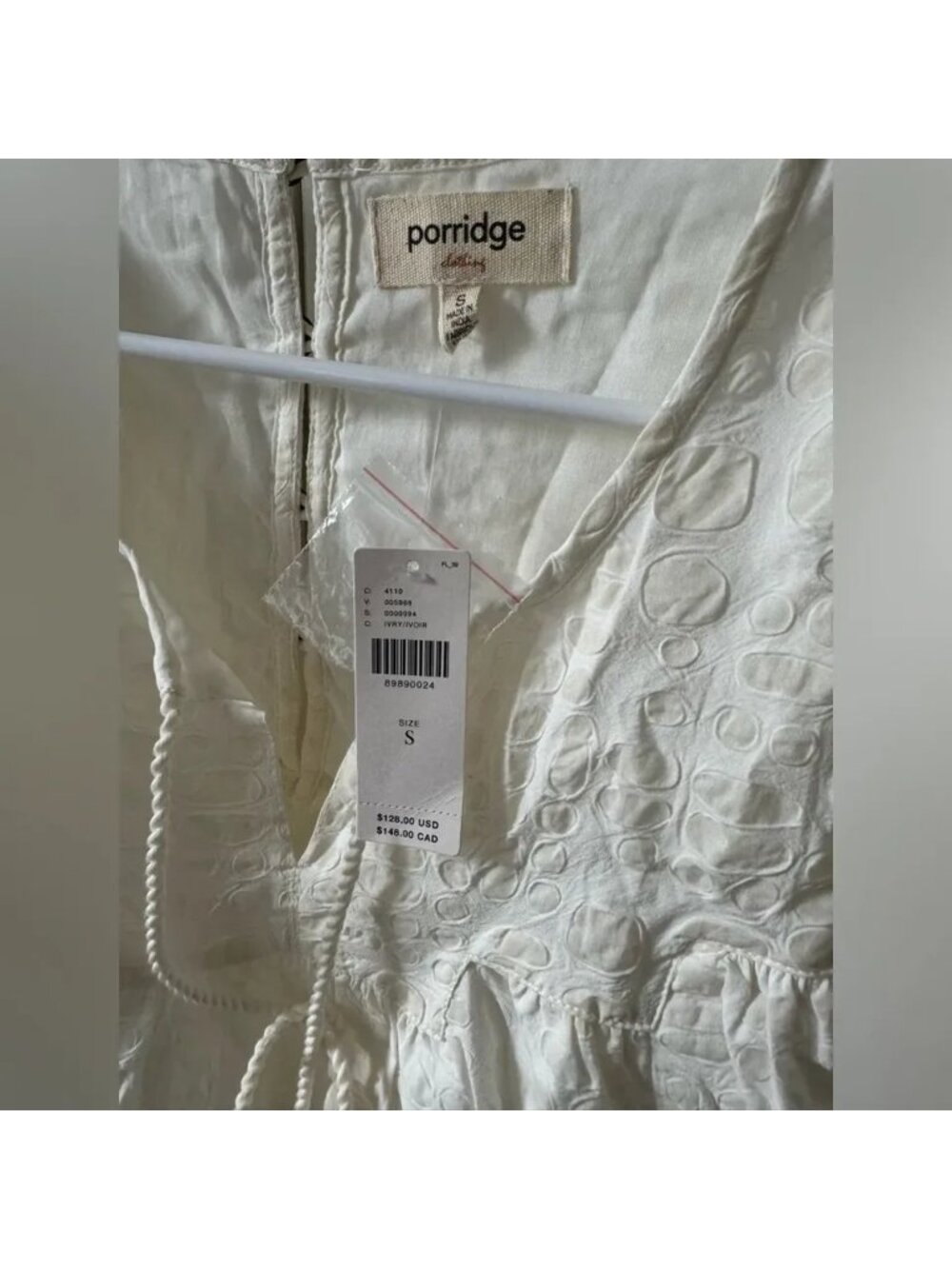 BNWT Porridge Short-Sleeve Luxury Swing Top with lining, size S - Picture 5 of 6